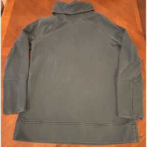 Lululemon Turtleneck Mock Fold Neck Sweater‎ Sweatshirt Green Size 8 Pockets